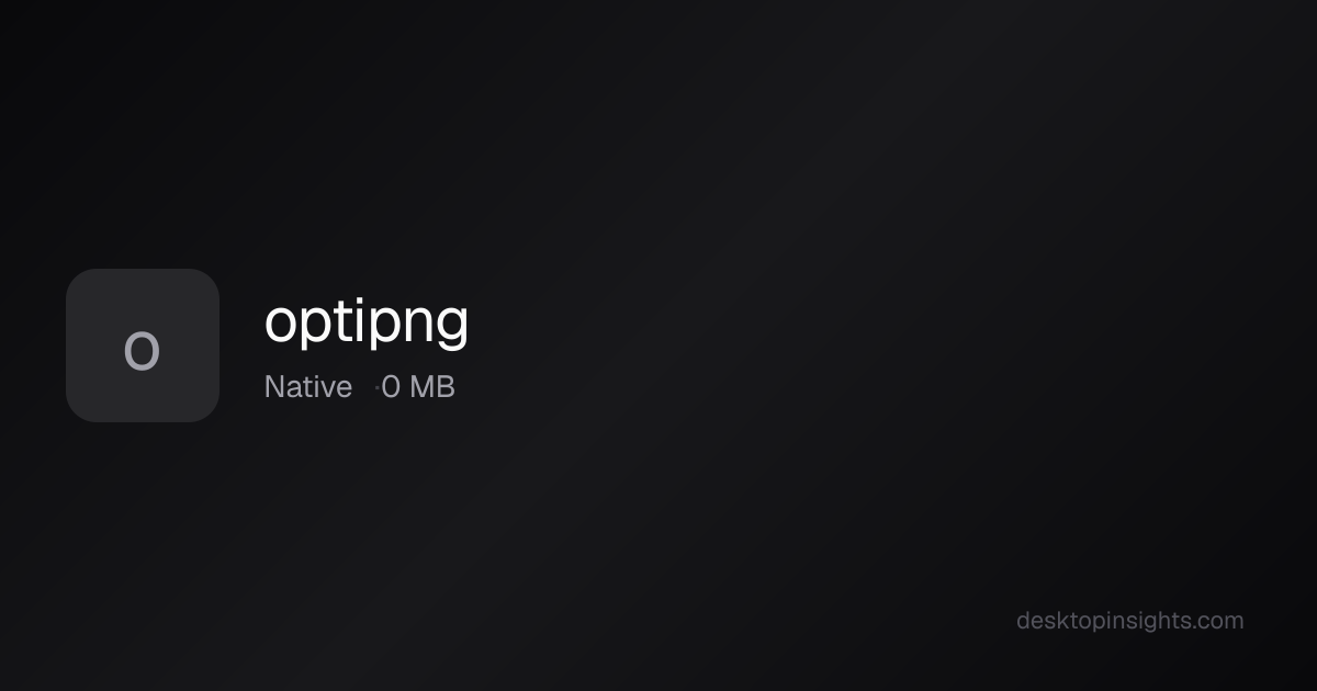 Desktop Insights: Optipng — Runtime, SDKs, Size, Platform
