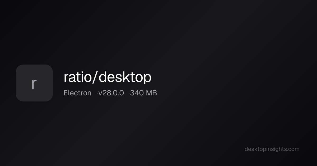Desktop Insights: Ratio/desktop — Runtime, SDKs, Size, Platform
