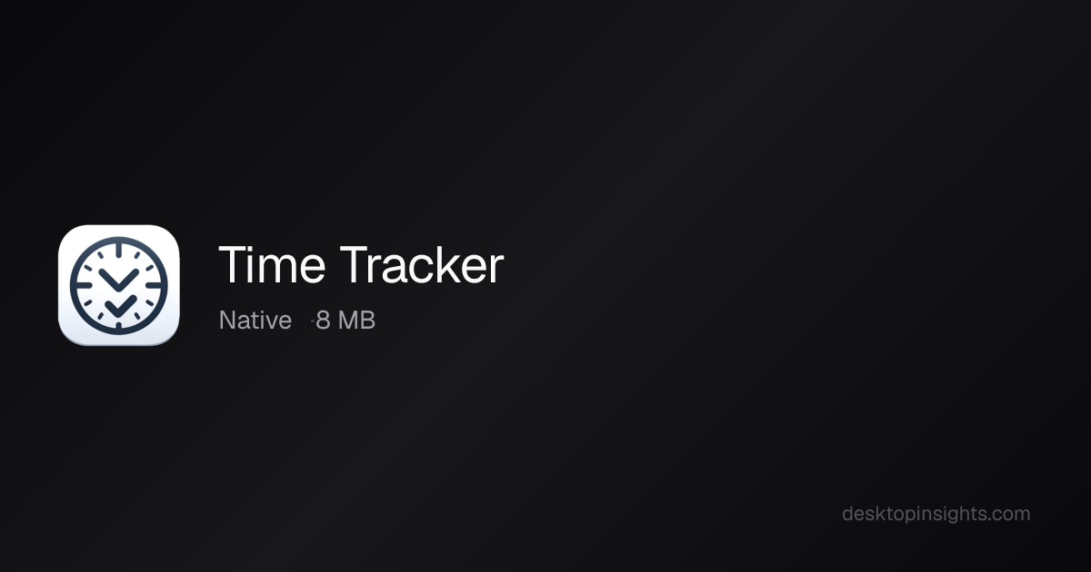 Desktop Insights: Time Tracker — Runtime, SDKs, Size, Platform